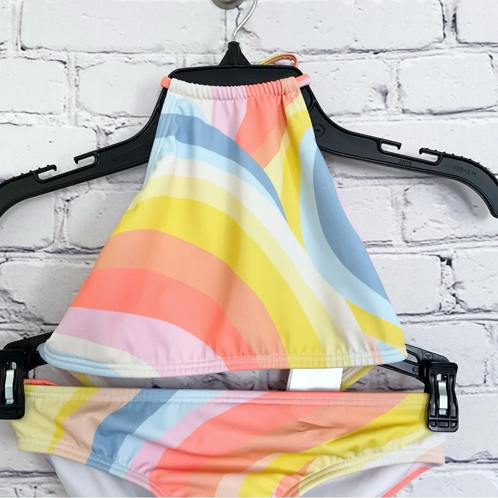 New Girls Billabong Groovy Road High Neck Bikini Size 10